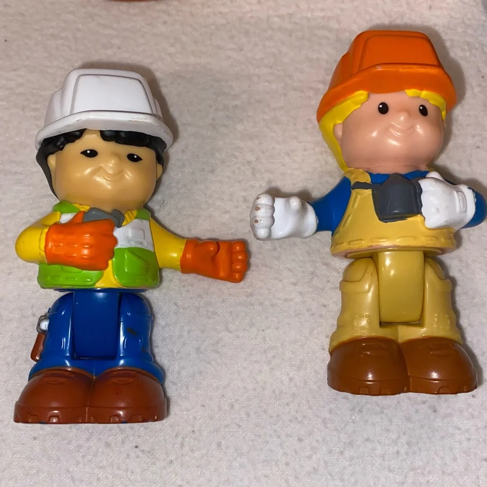 Little People construction trucks people and rock set Fisher Price